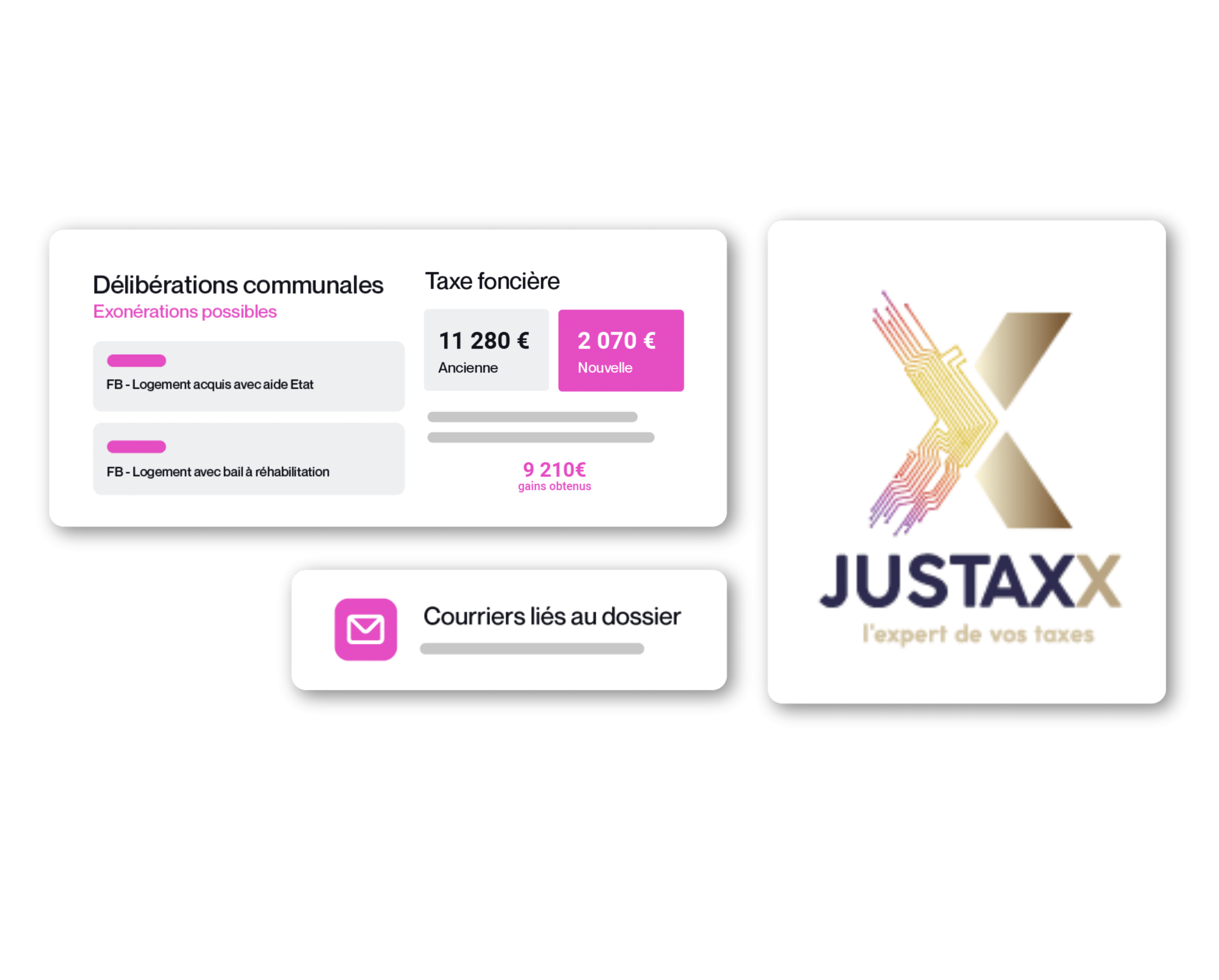Tuiles fonctionnalités JuastaxX