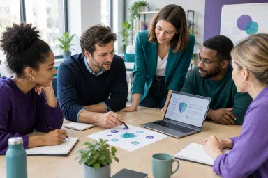 Photo d'une équipe dans un open space, sensibilisation cybersécurité