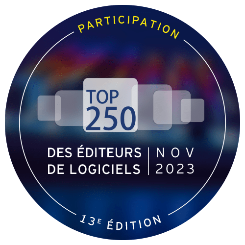 Macarons de notre participation au top 250 des éditeurs de logiciels en novembre 2023
